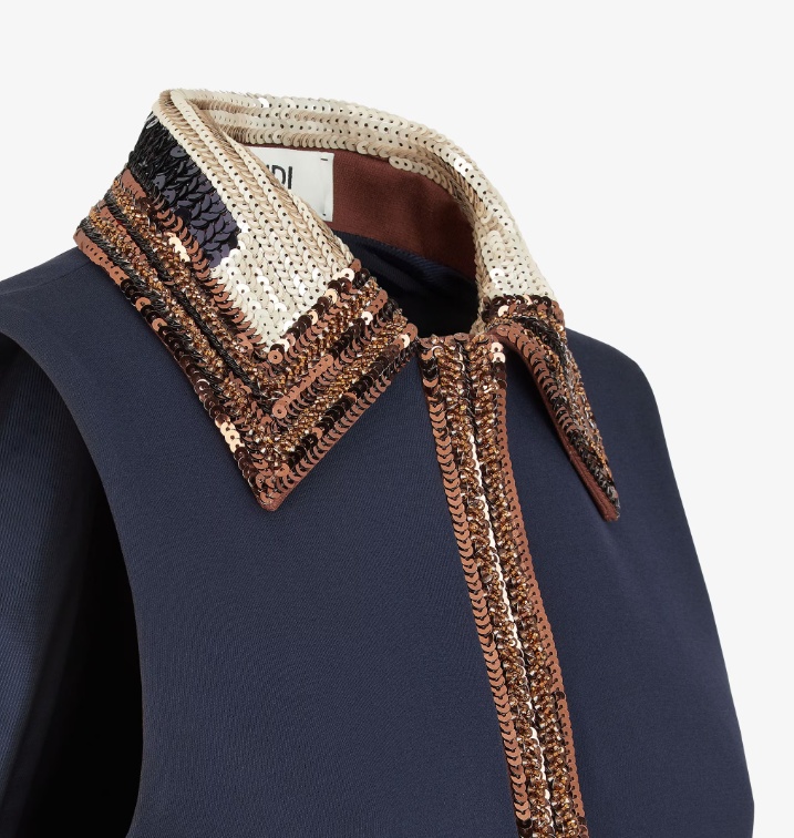 Fendi Sequin Embellished Sleeveless Mini Dress In Blue