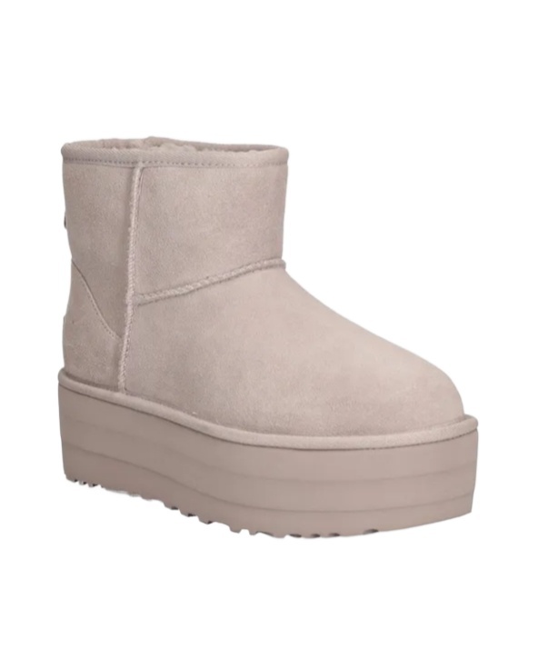 Shop Ugg Classic Mini Platform Boots In Nude