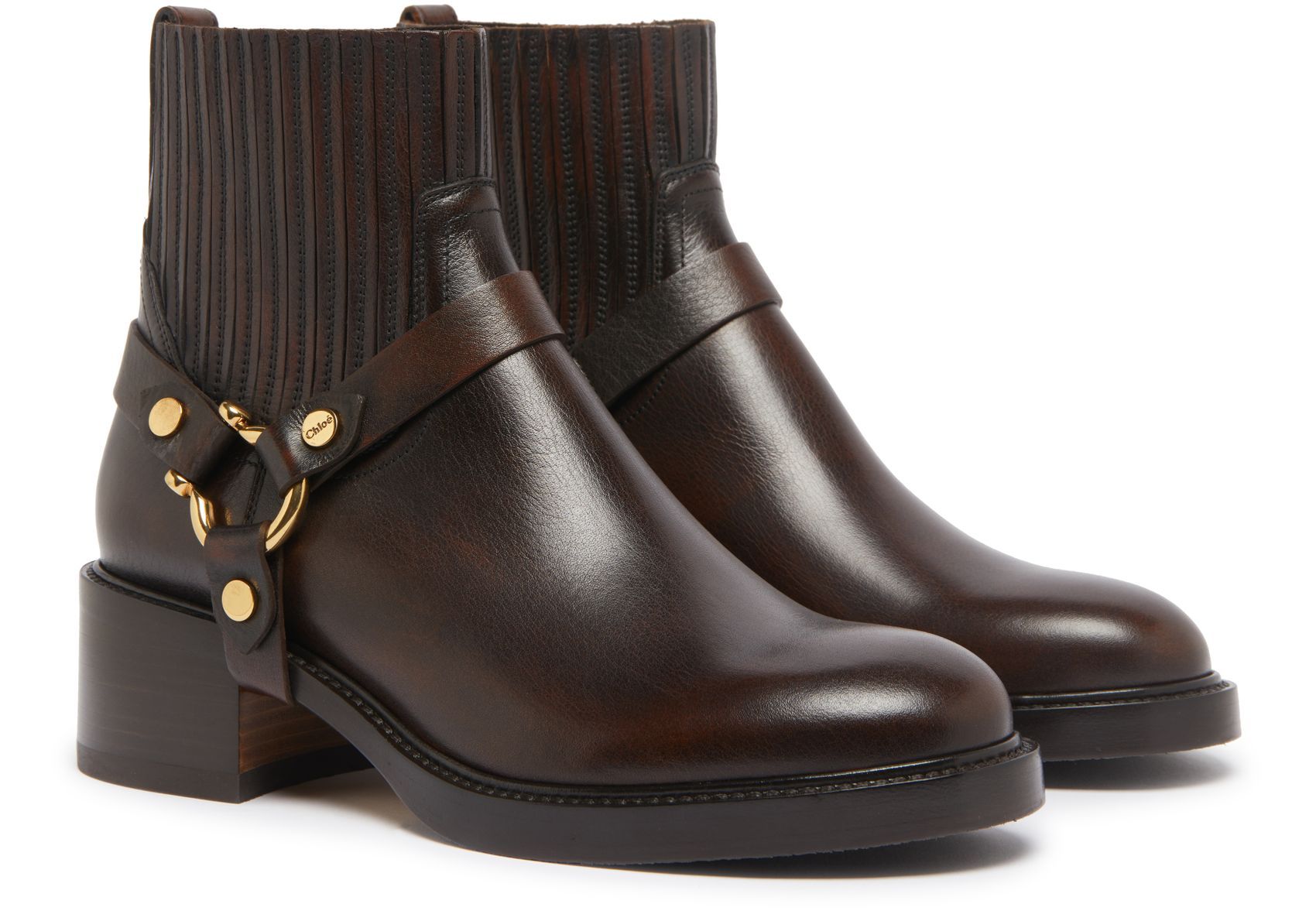 Shop Chloé Dakota Buckle Short Boots In Oak Brown