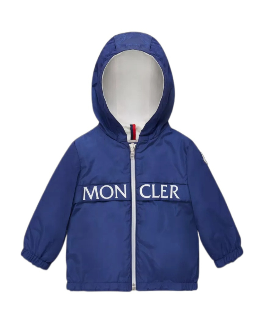 Moncler Logo-print Detail Hooded Jacket In Blue
