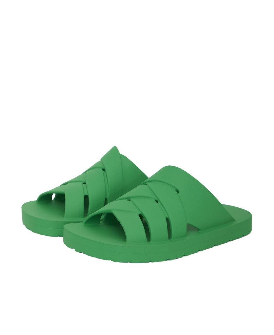 Bottega Veneta Parakeet Crossover Strap Slides In Green