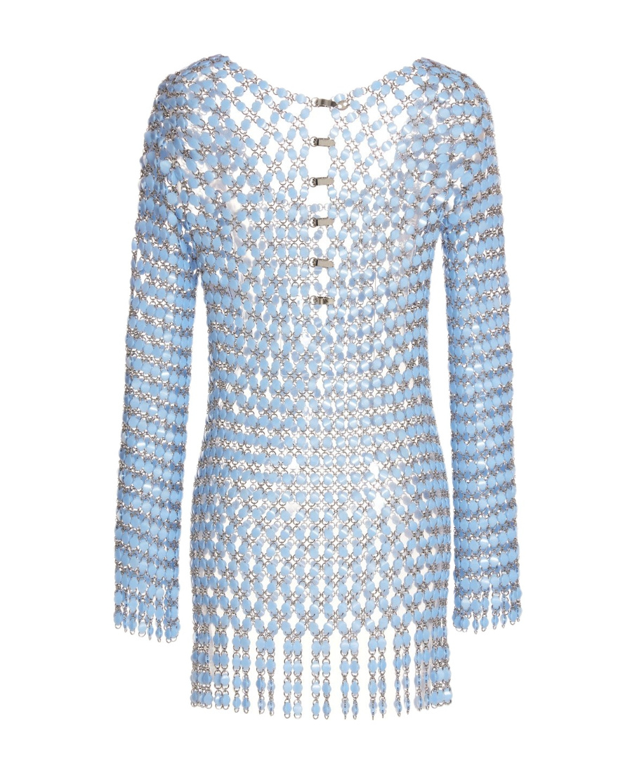 Shop Rabanne Embellished Mini Dress In White
