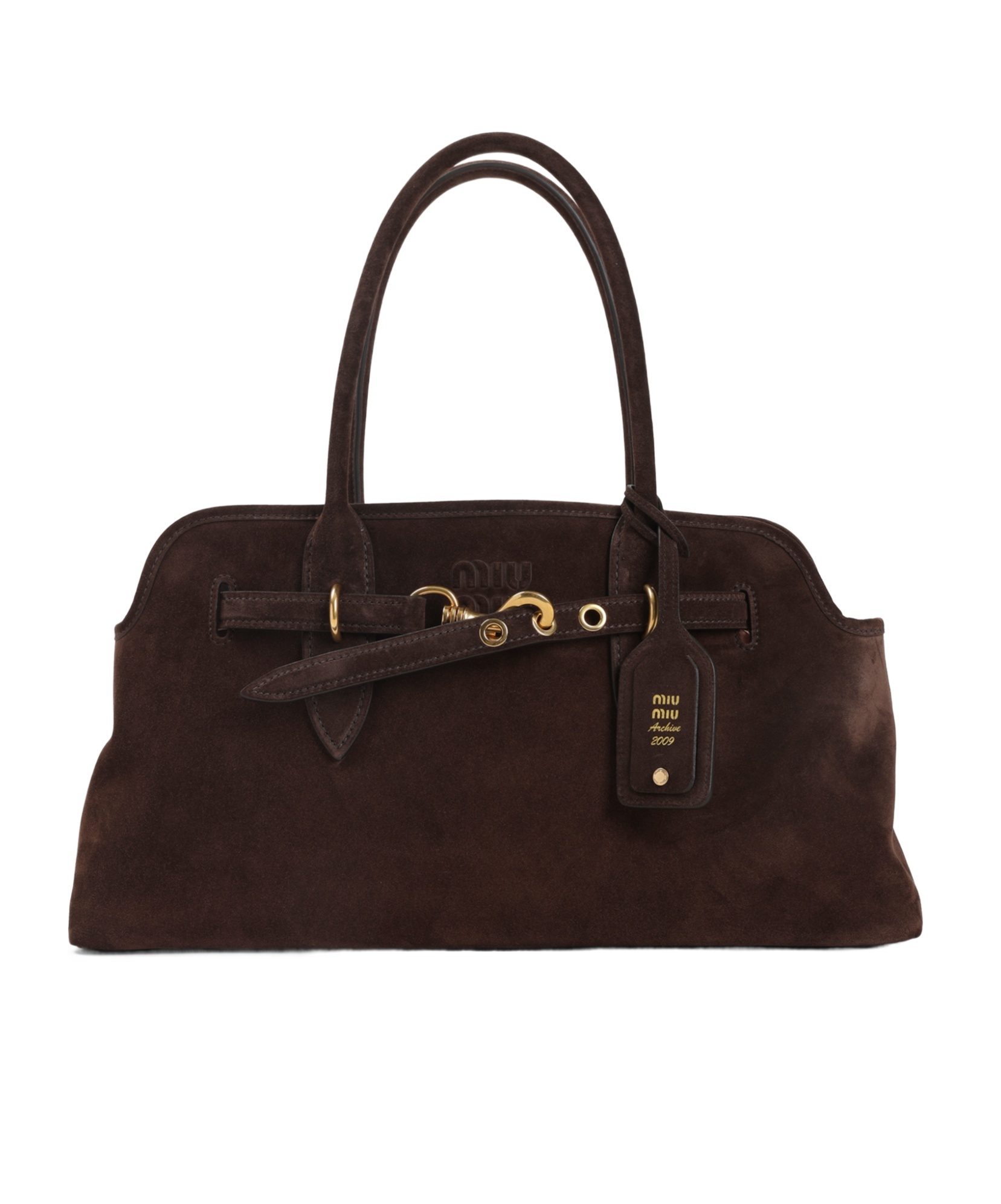 Miu Miu Aventure Suede Bag In Black
