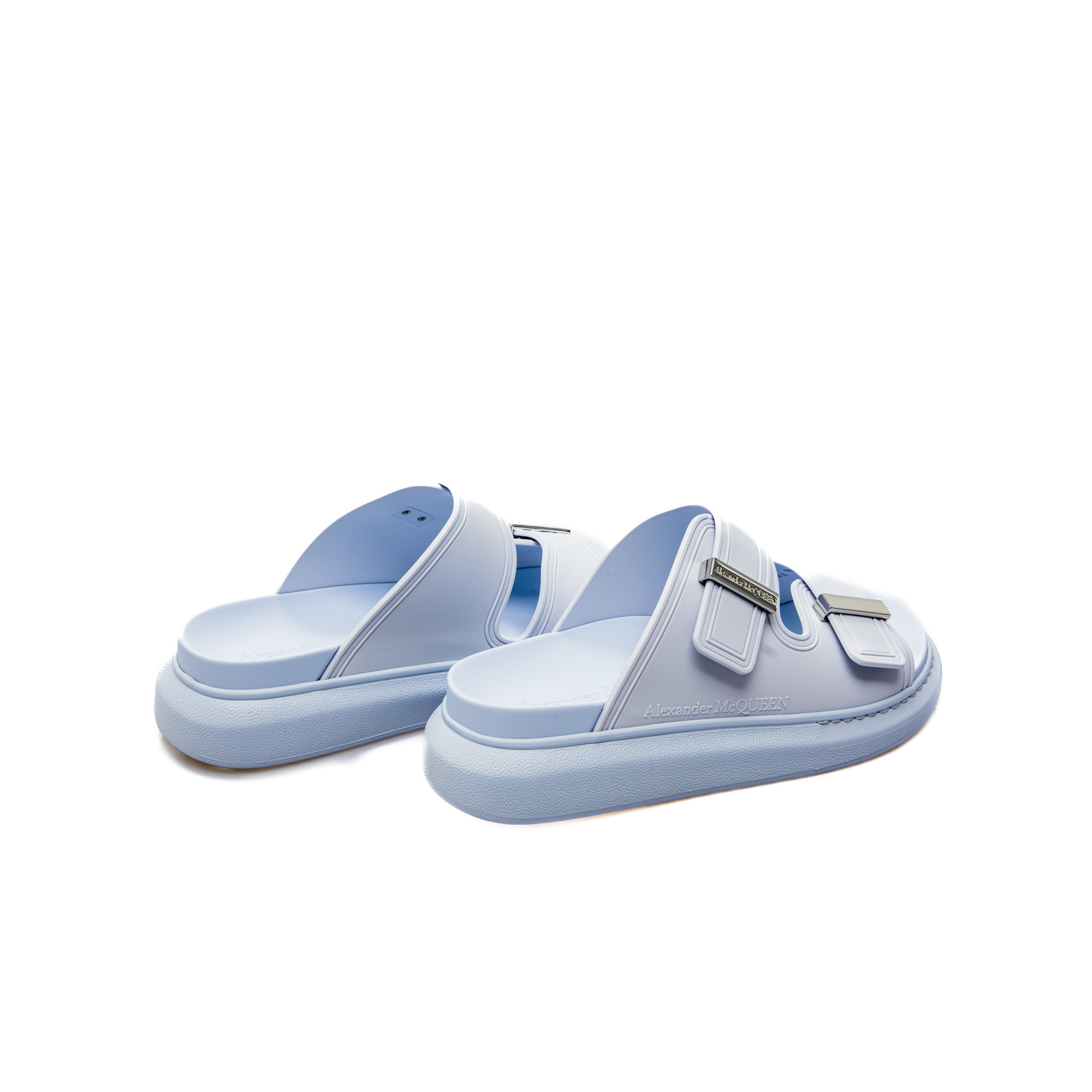 Alexander Mcqueen Strap-detail Open-toe Sandals In Blue