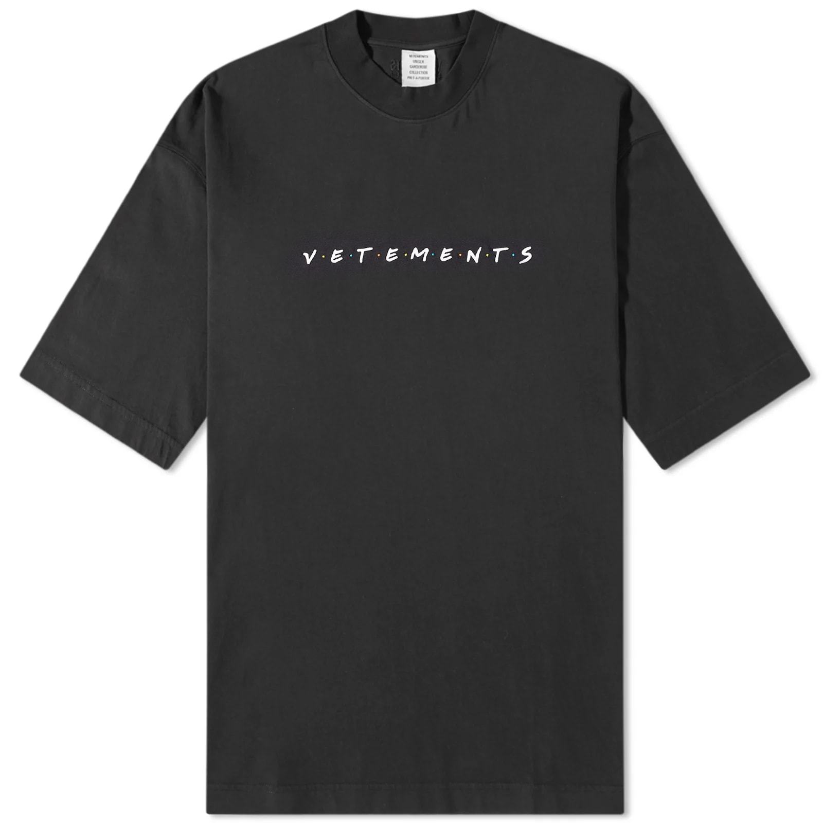 Vetements Logo-print Cotton T-shirt In Black