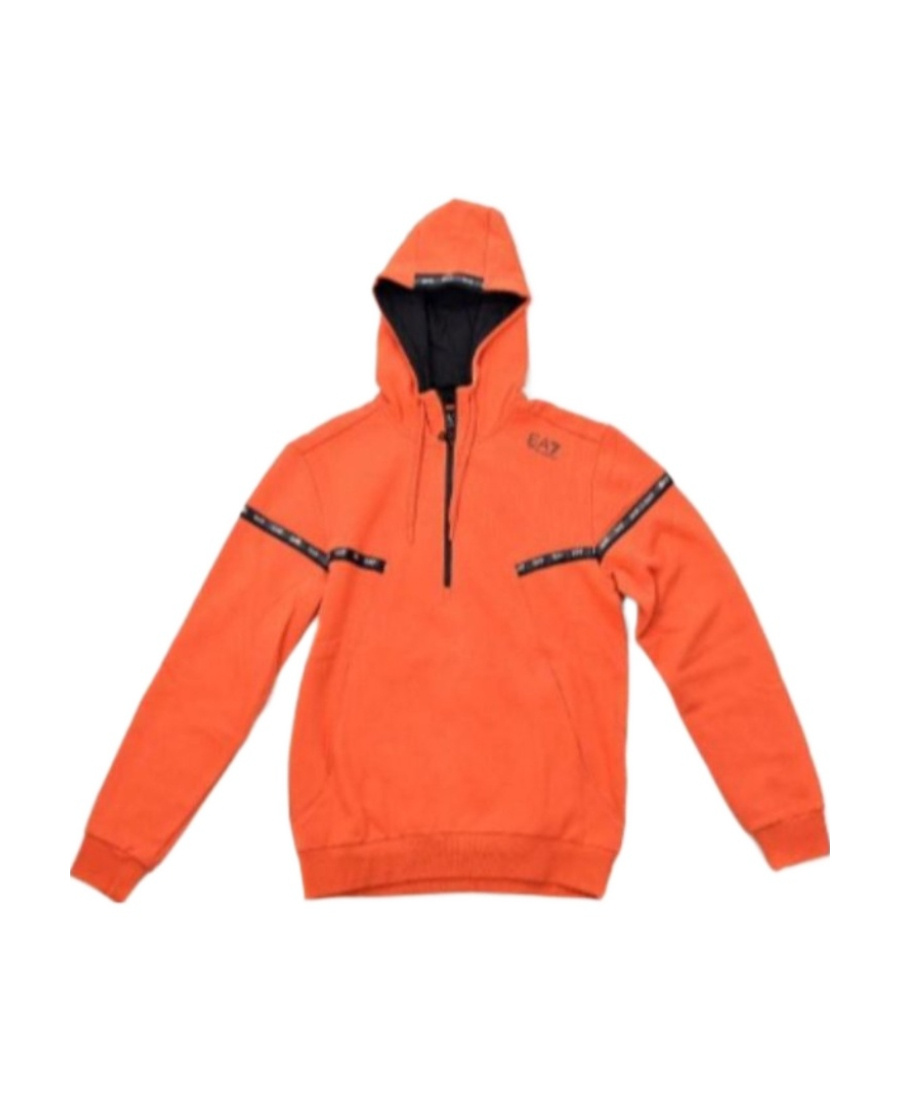 Ea7 Logo Semi-zipper Casual Jacket In Orange