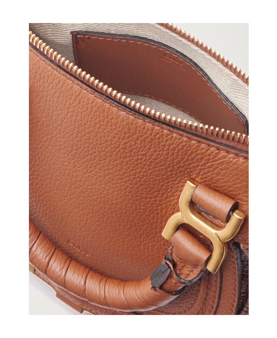 Chloé Marcie Leather Tote Bag In Brown