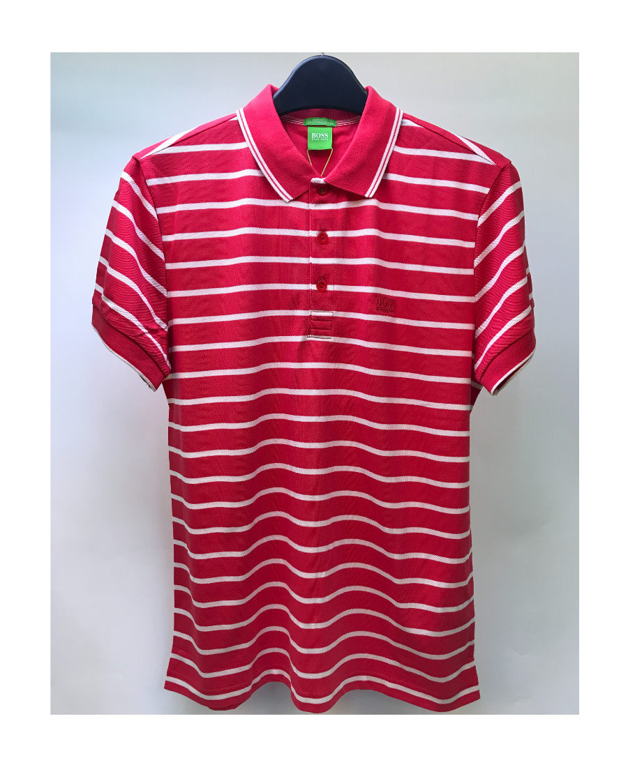 HUGO BOSS STRIPED SHORT-SLEEVED POLO SHIRT