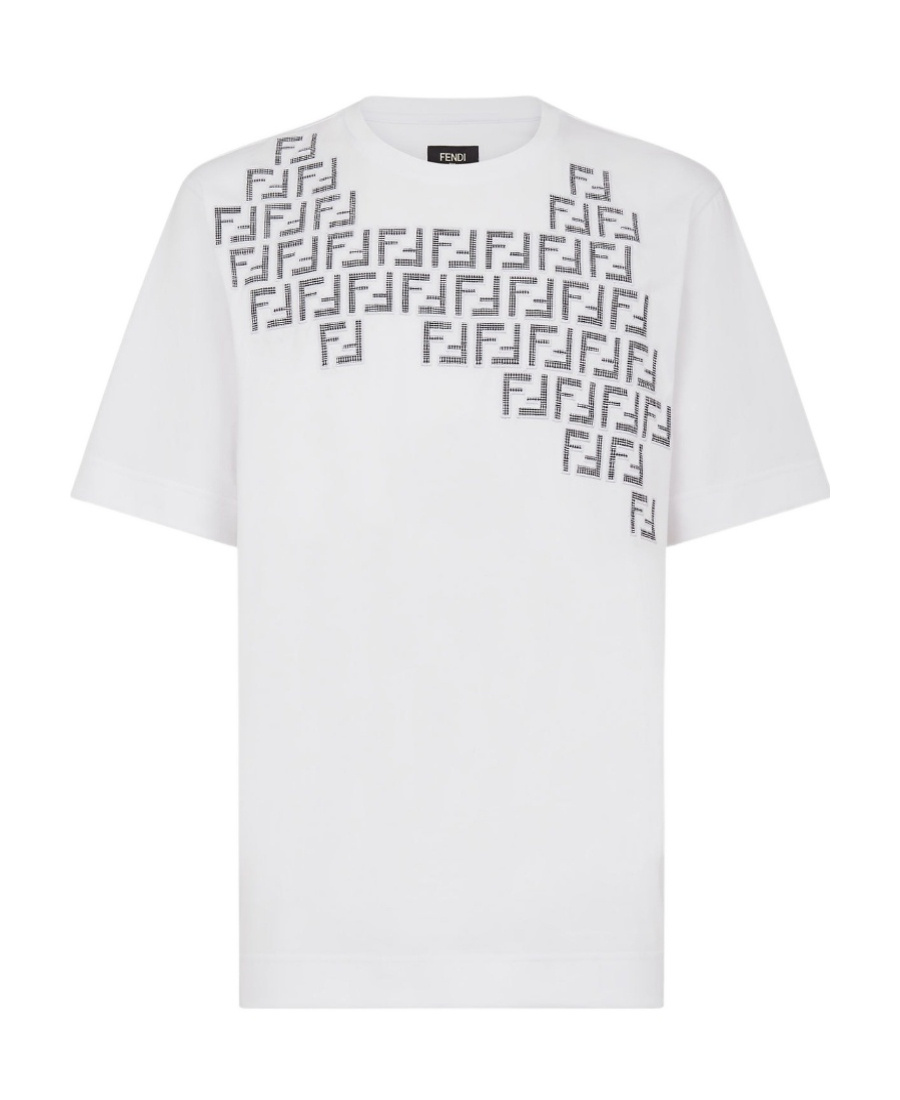 Fendi Ff Logo Crew-neck T-shirt In White