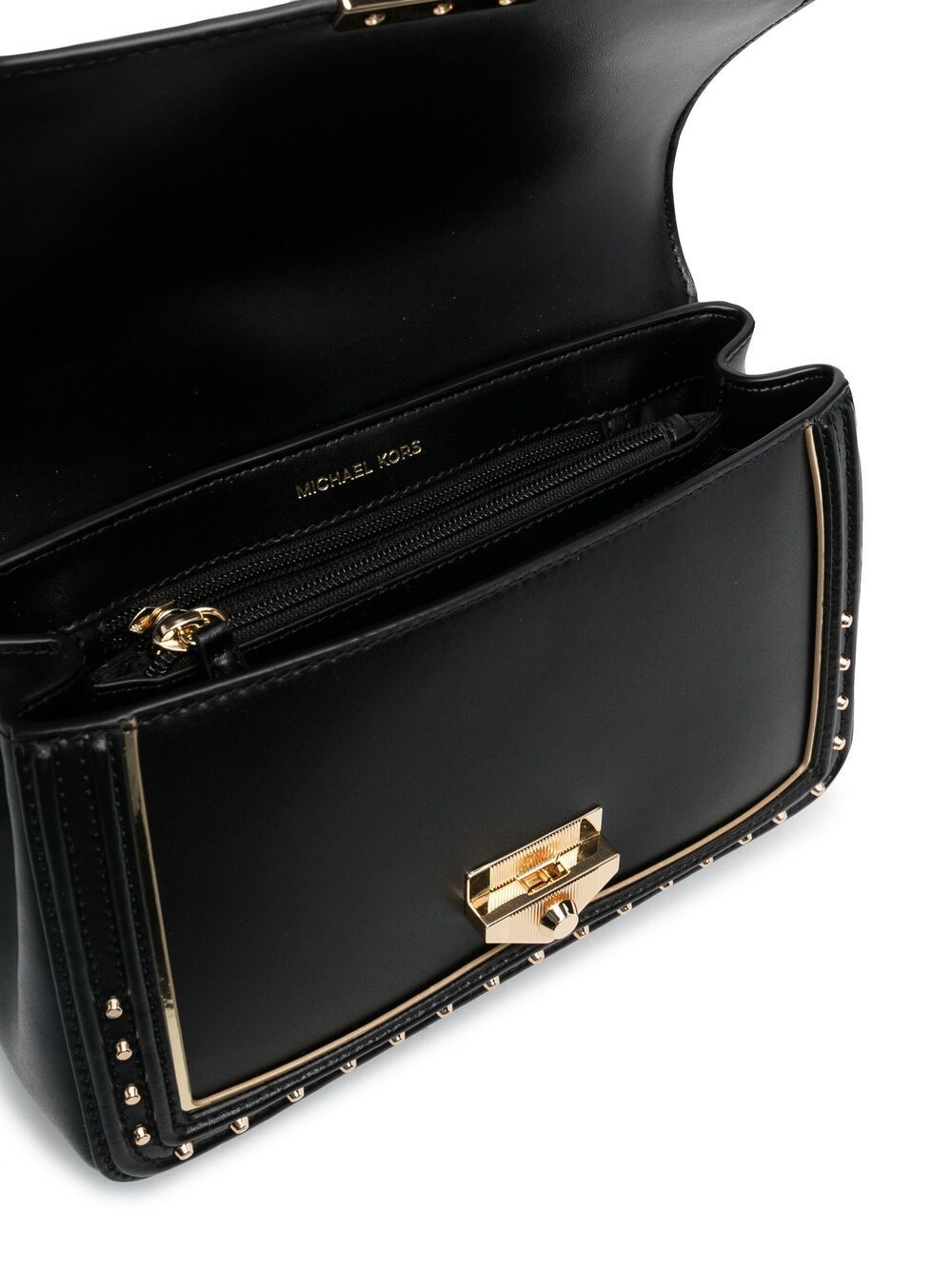 Michael Michael Kors Soho Studded Leather Shoulder Bag In Black