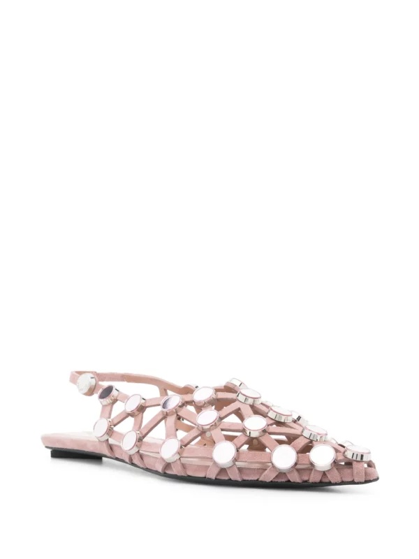 Attico Pointed-toe Flat Sandals In Pink