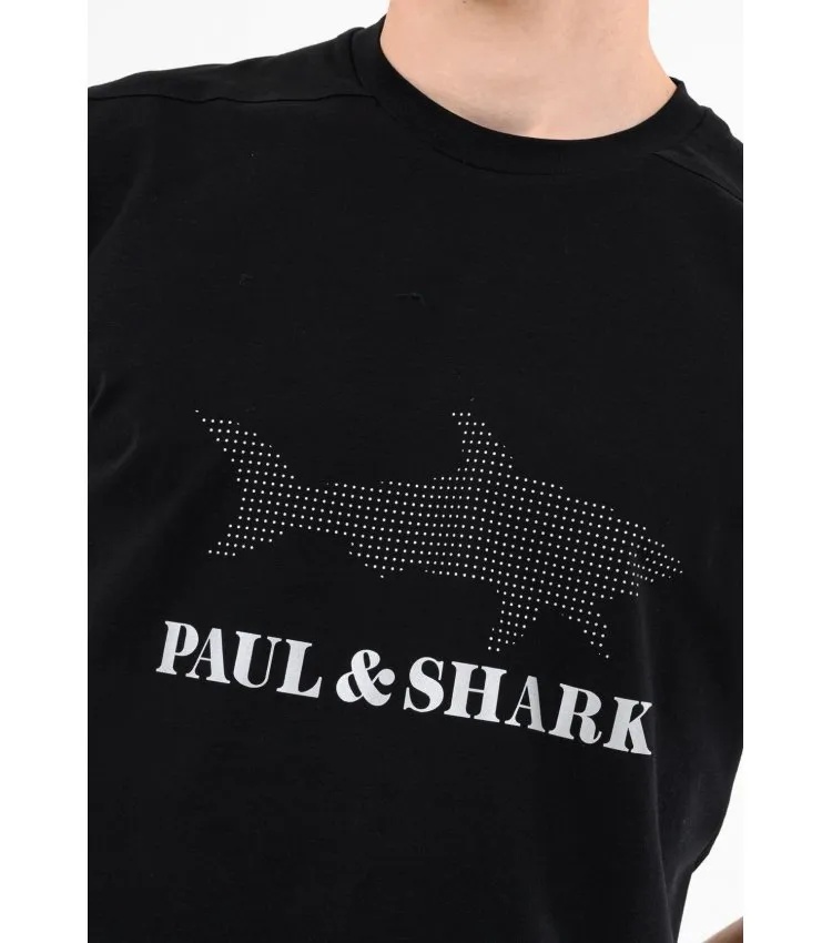 Paul & Shark Logo Printed T-shirt In Black