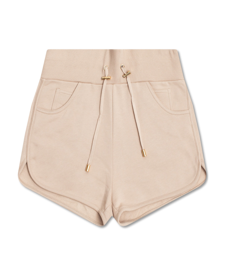 BALMAIN LOGO-PRINT MINI SHORTS
