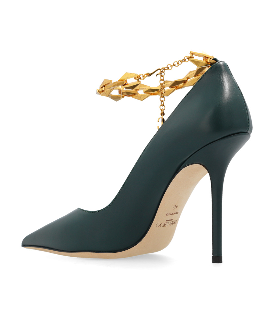 JIMMY CHOO DIAMOND TALURA 100MM LEATHER PUMPS