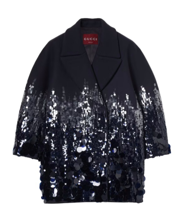 Gucci Batavia Wool Coat In Dark Blue