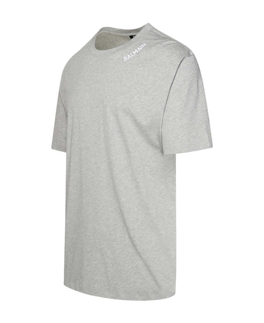 BALMAIN LOGO-EMBROIDERED COTTON T-SHIRT 