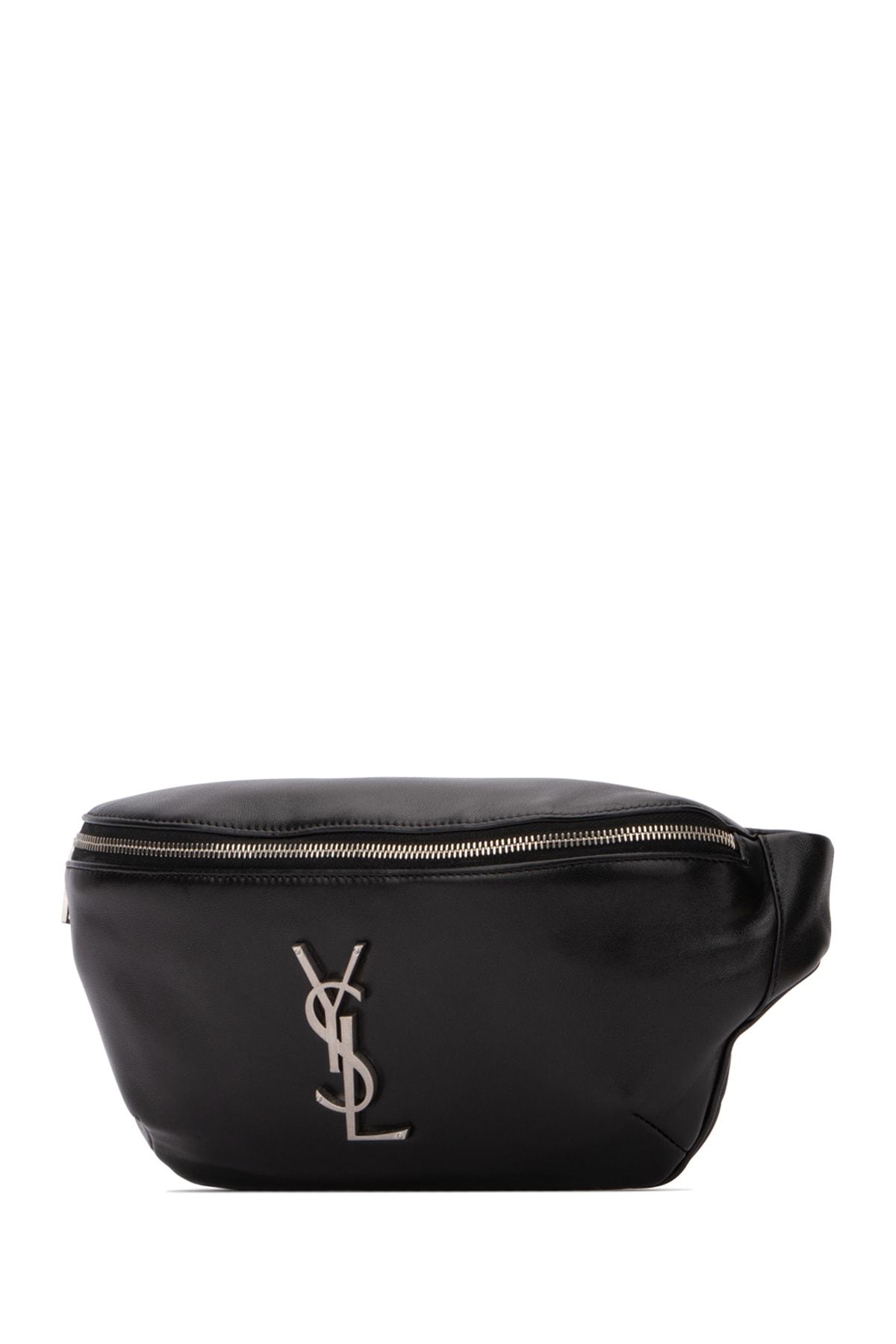Saint Laurent Monogram Leather Belt Bag In Black