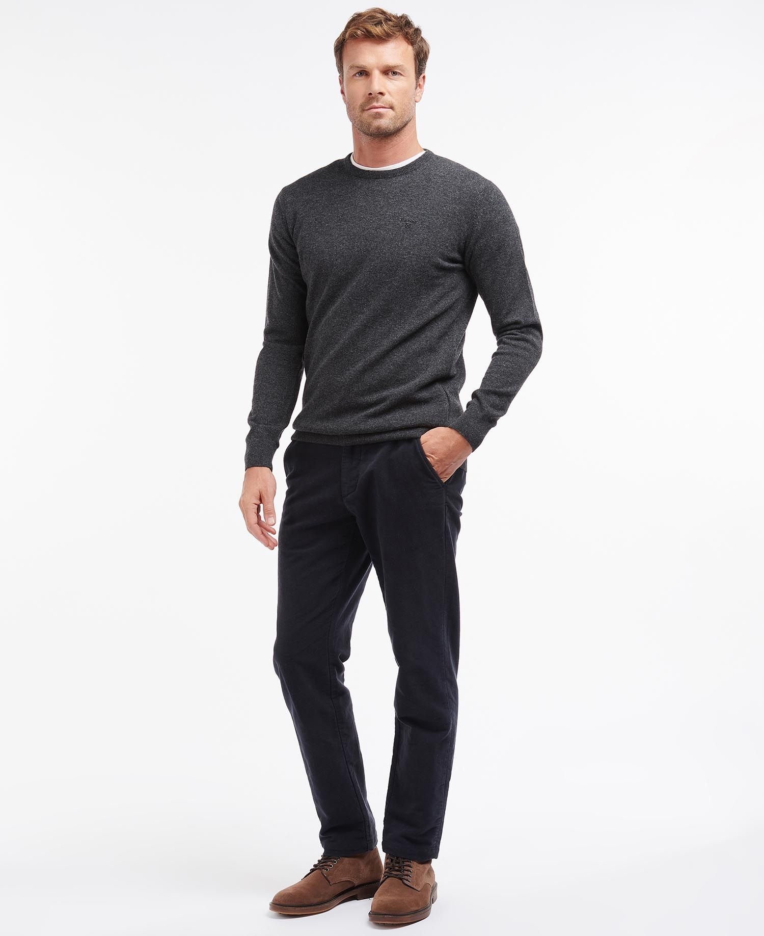 Barbour Logo Wool Embroidered Sweater In Black