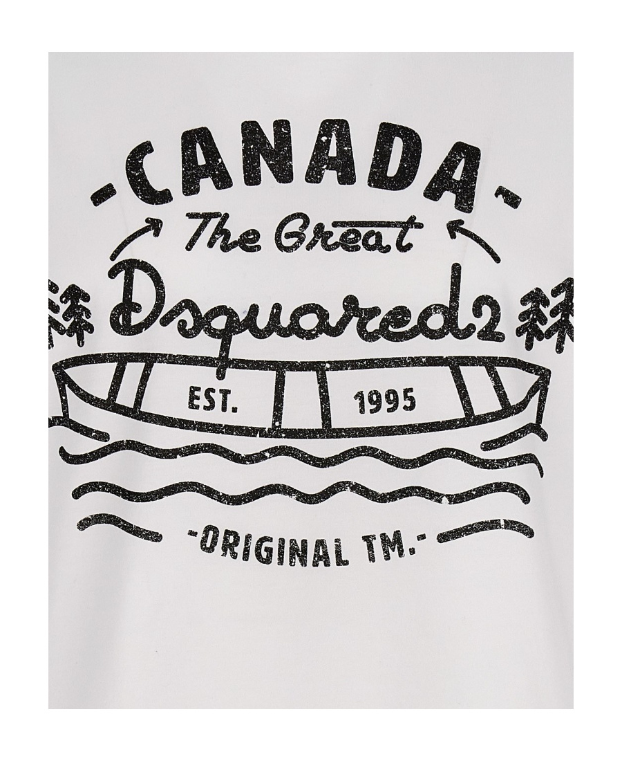 Dsquared2 Men's Logo Print T Shirt In White
