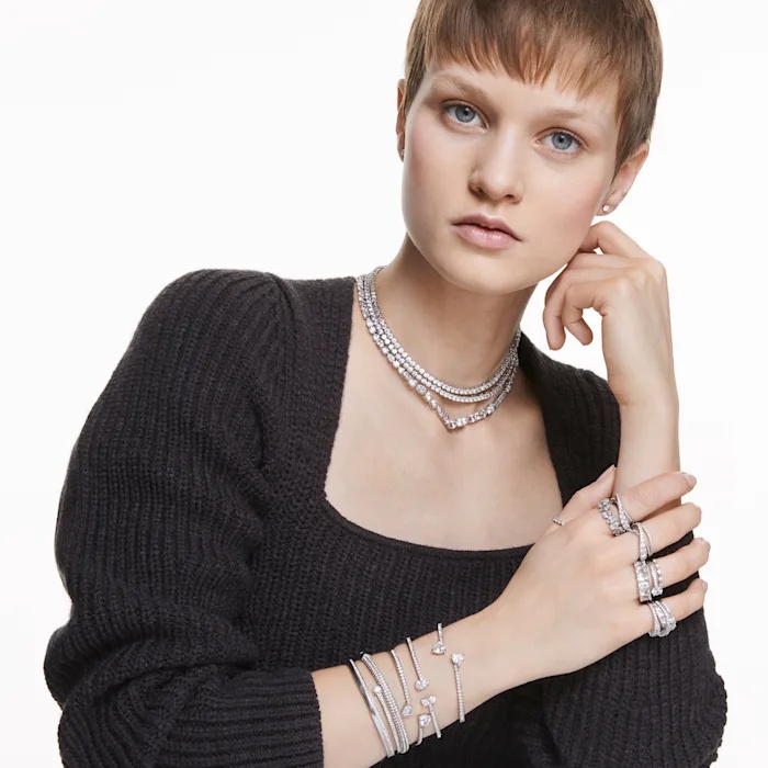 Shop Swarovski Attract Soul Bracelet In Gray