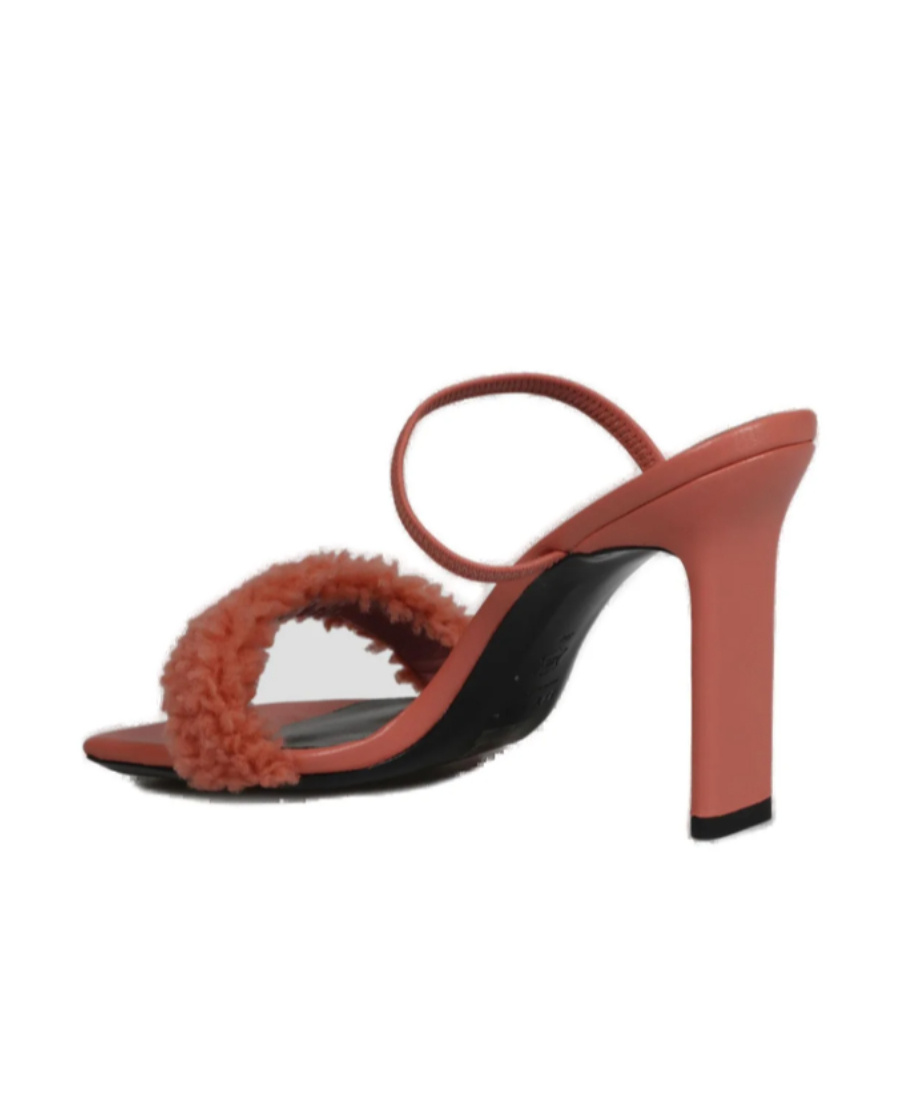 By Far Ada Shearling-strap Mules In Brown