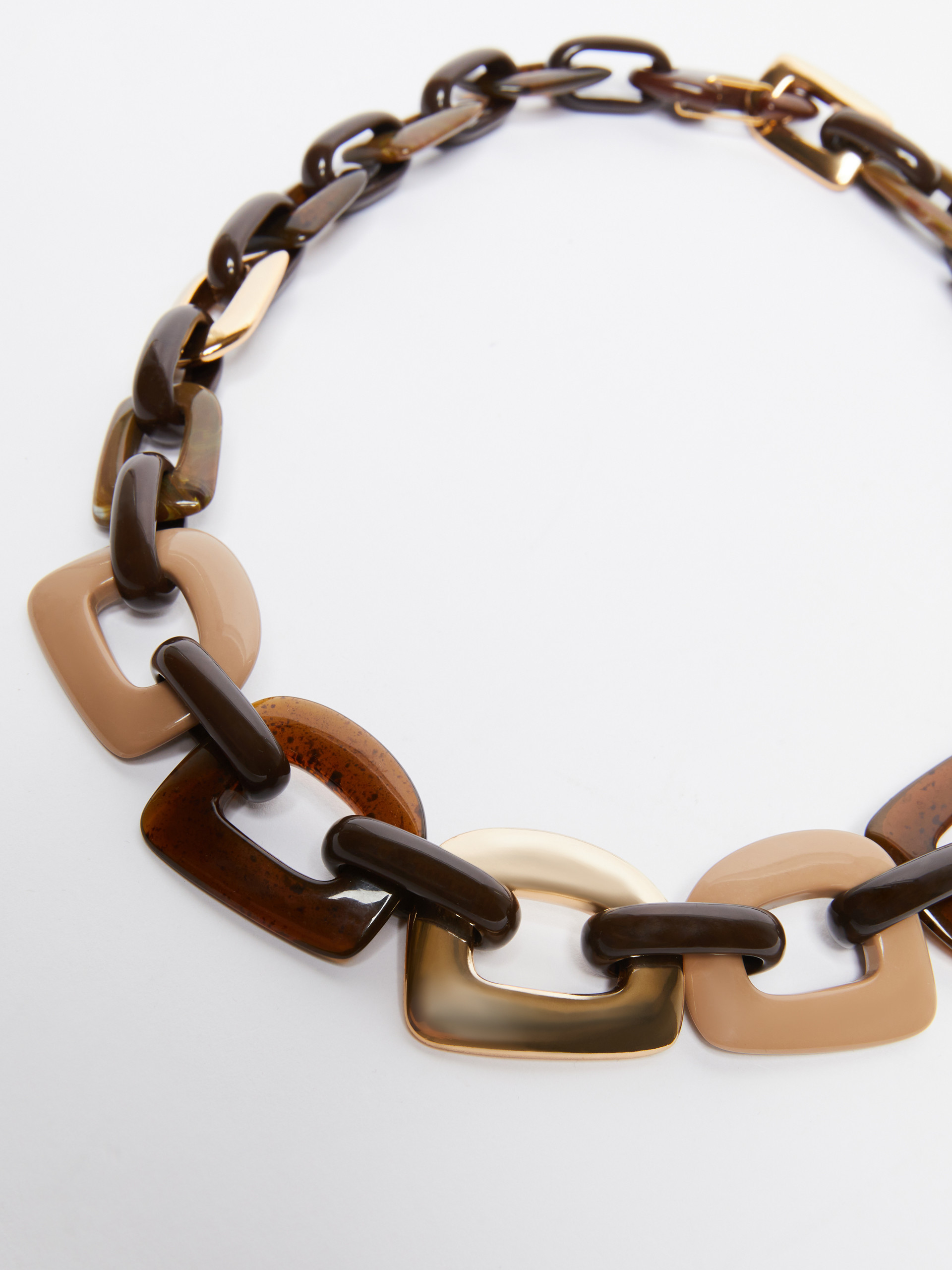 Max Mara Resin And Metal Chain Necklace In Yellow