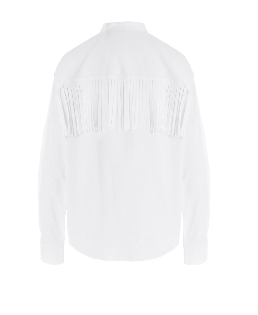 Palm Angels Logo Embroidered Fringed Shirt In White