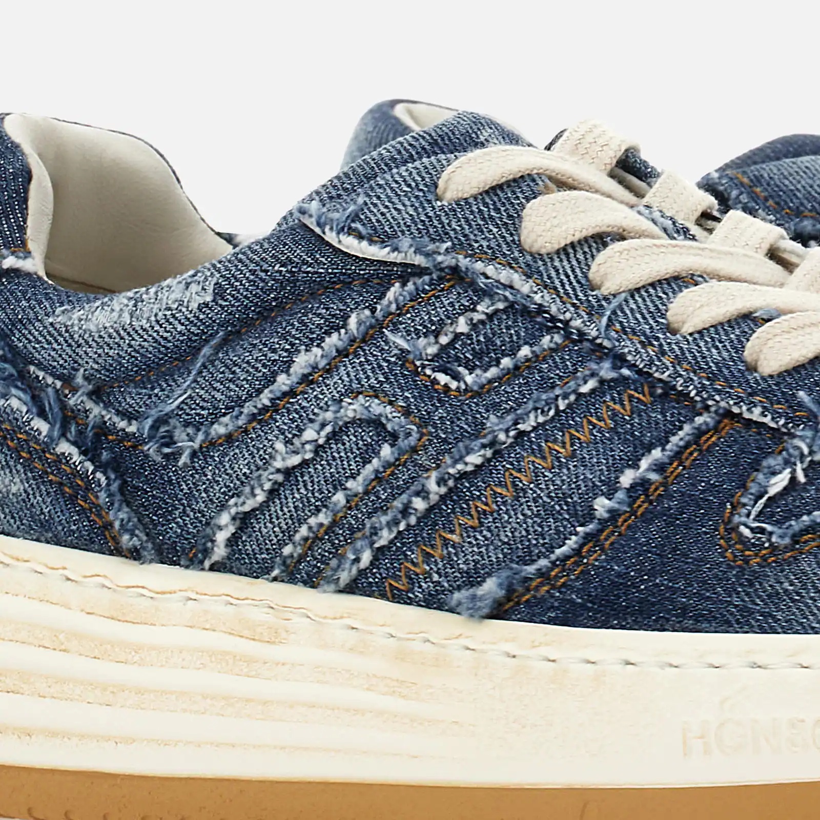 Hogan Denim-effect Lace-up Sneakers In Multicolor