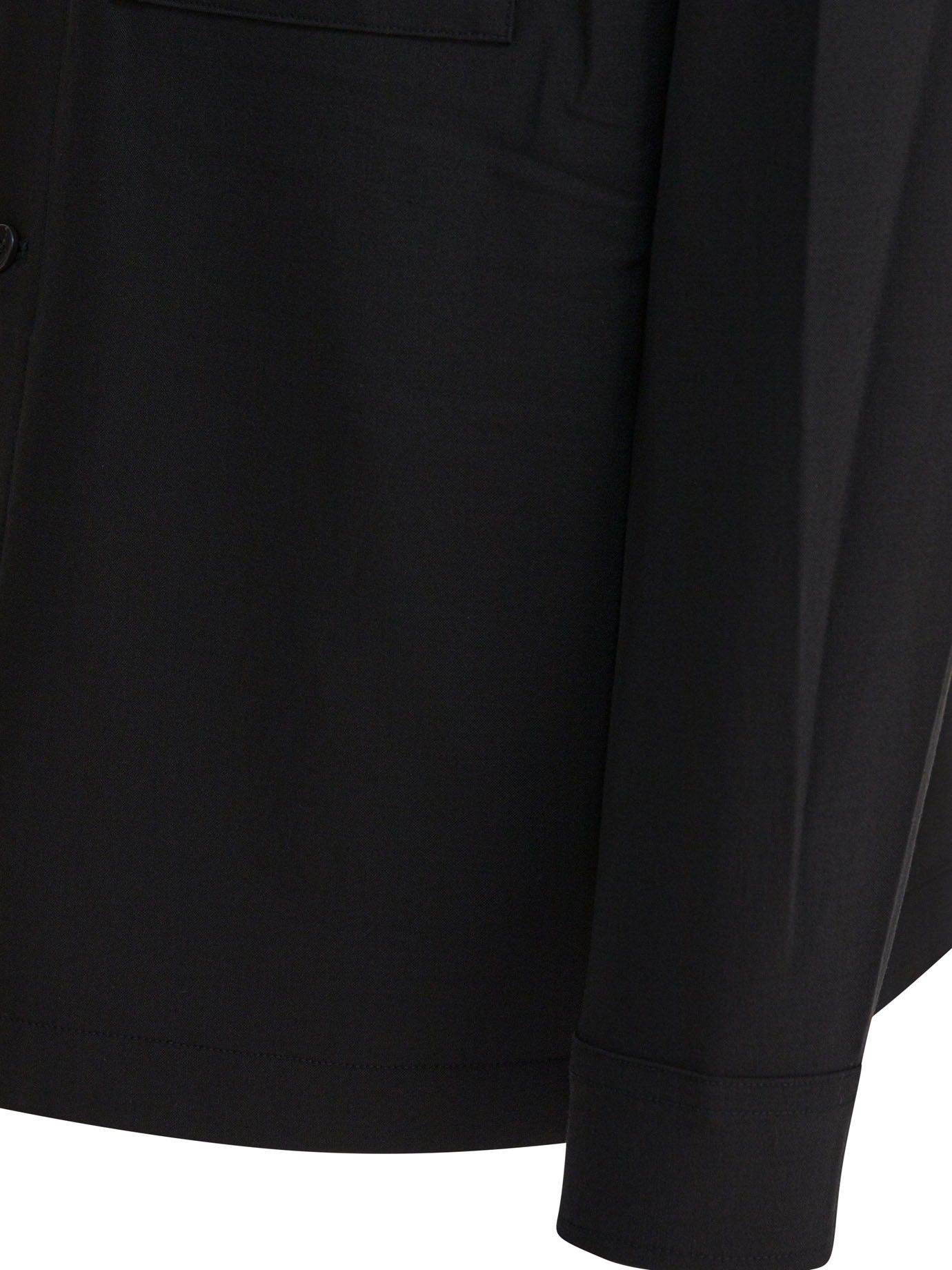 Vince Button-front Wool Overshirt In Black