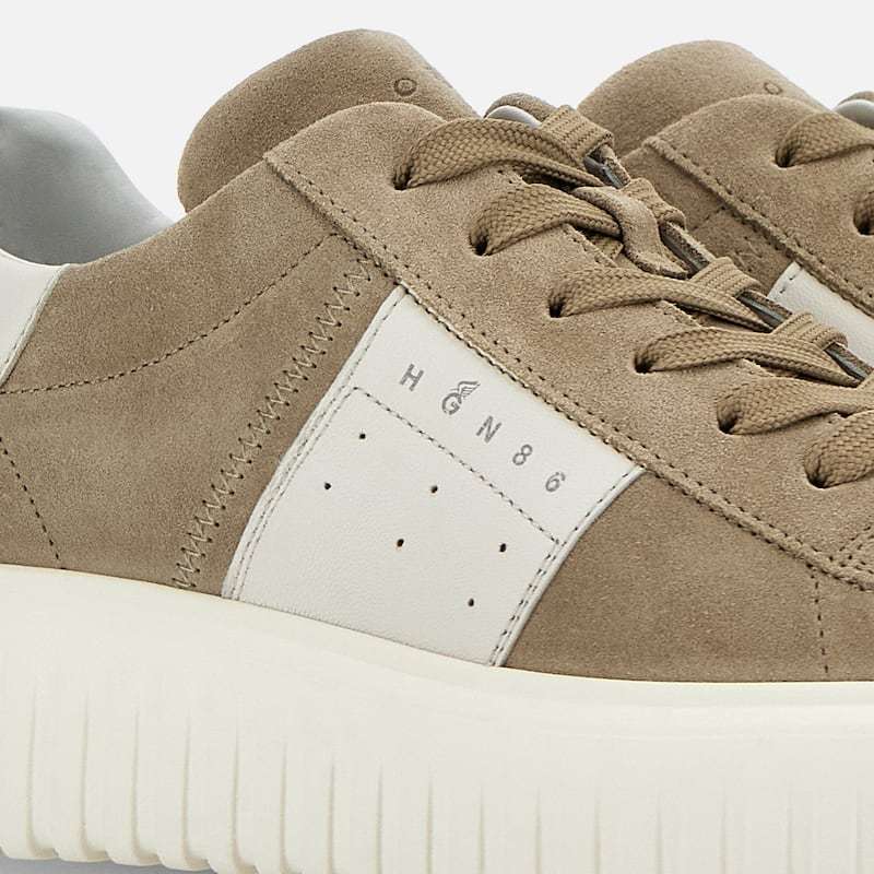 Hogan H-stripes Lace-up Sneakers In White
