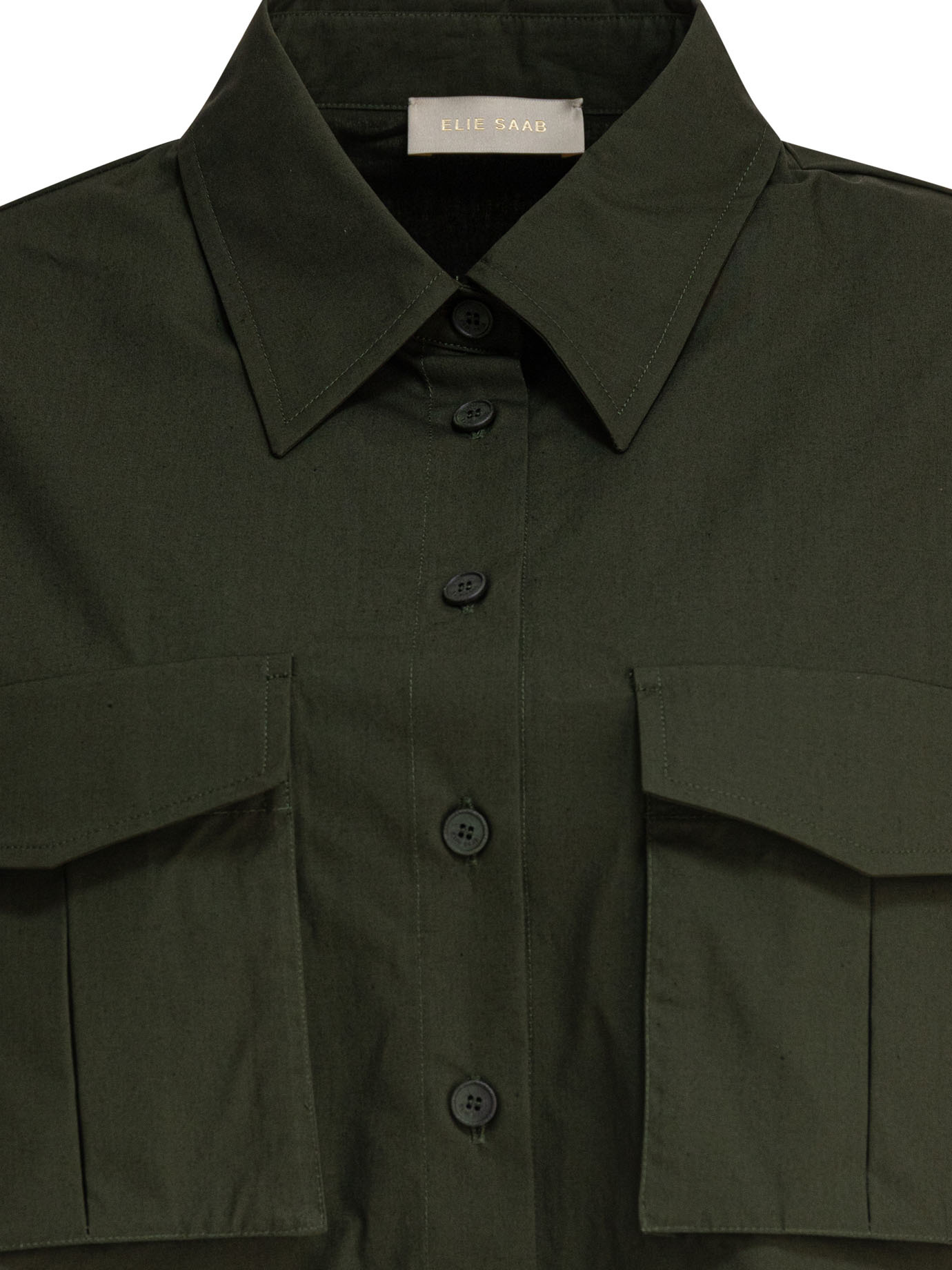 Elie Saab Oversized Poplin Shirt In Green