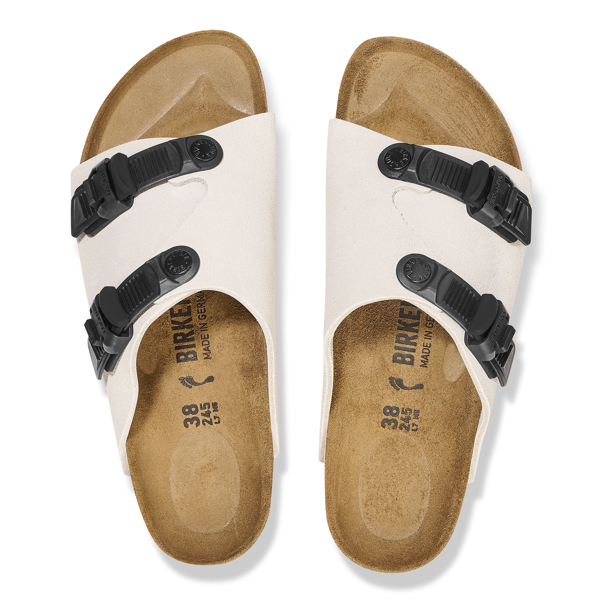 Birkenstock Zurich Tech Double-strap Suede Slides In White