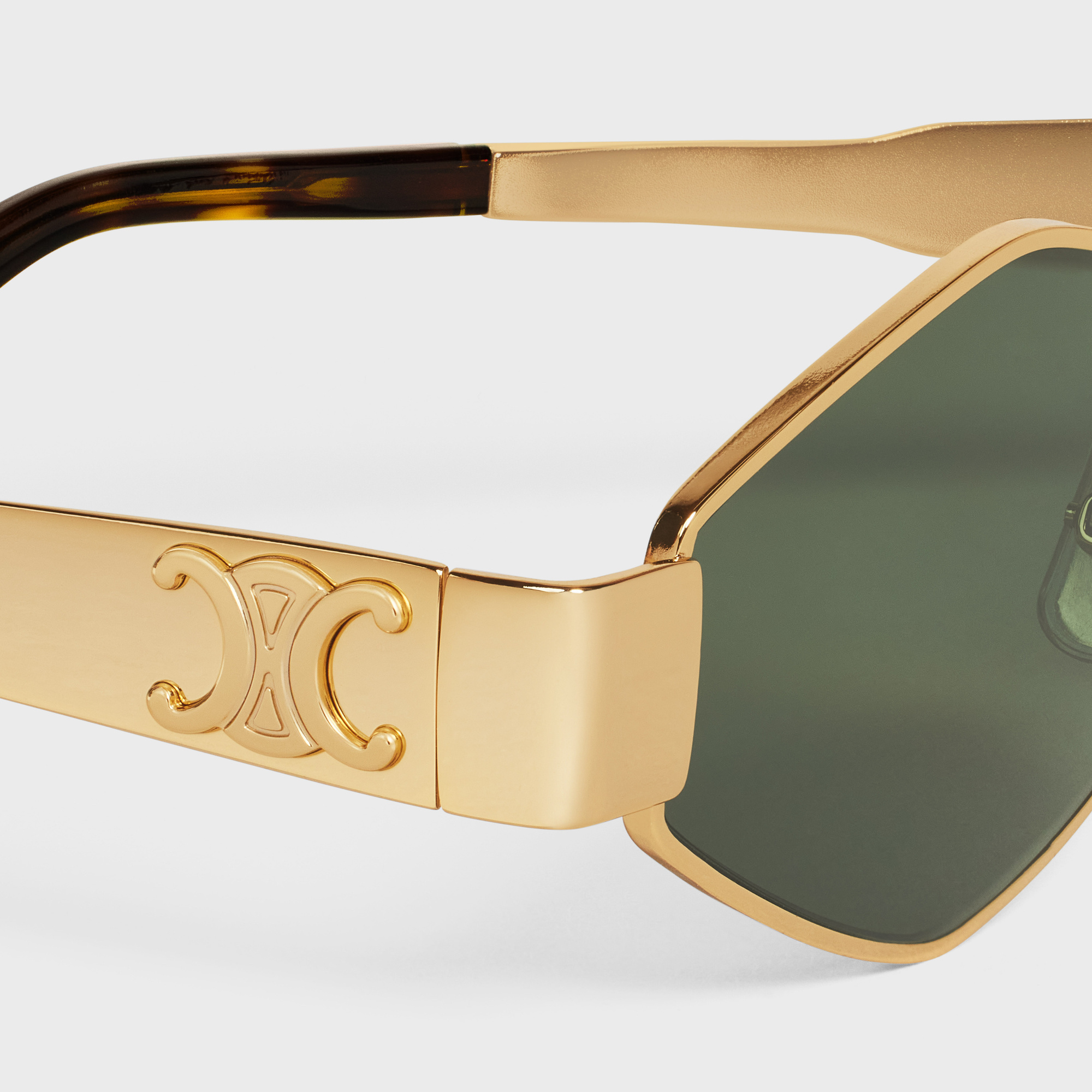 Celine Women Triomphe Metal 02 Sunglasses In Green