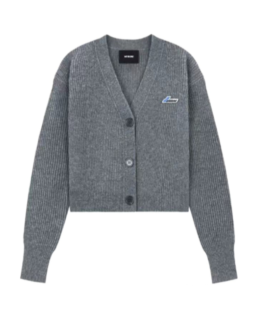 We11 Done Logo Long-sleeved Sweater In Gray