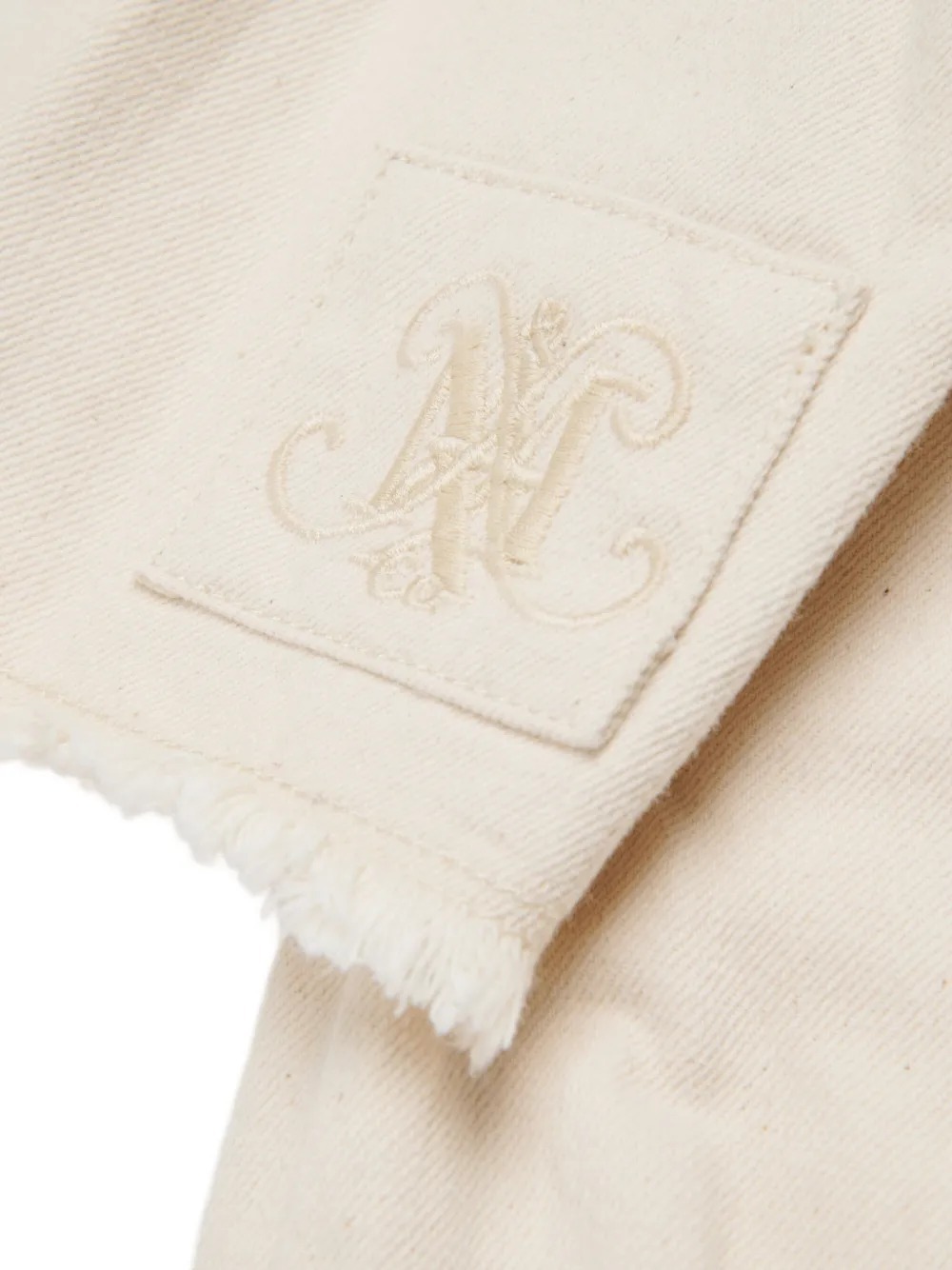 Maxco. Kids Logo Patch Frayed Edge Shirt In Neutral