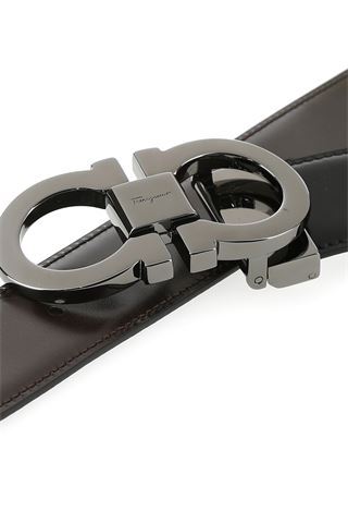 Ferragamo Gancini Buckle Belt In Black