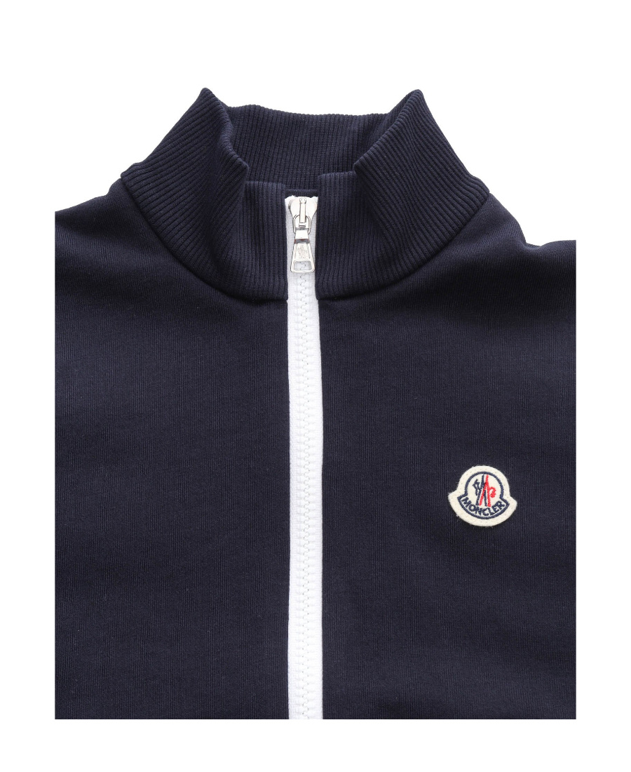 Moncler Embroidered-motif Jacket In Blue