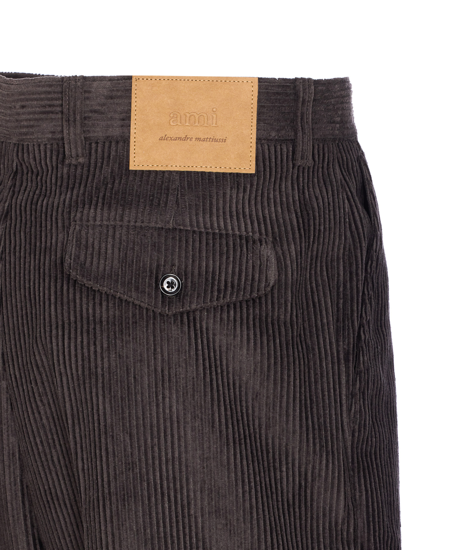 Ami Alexandre Mattiussi Textured Velvet Effect Trousers With 5 Pockets In Brown