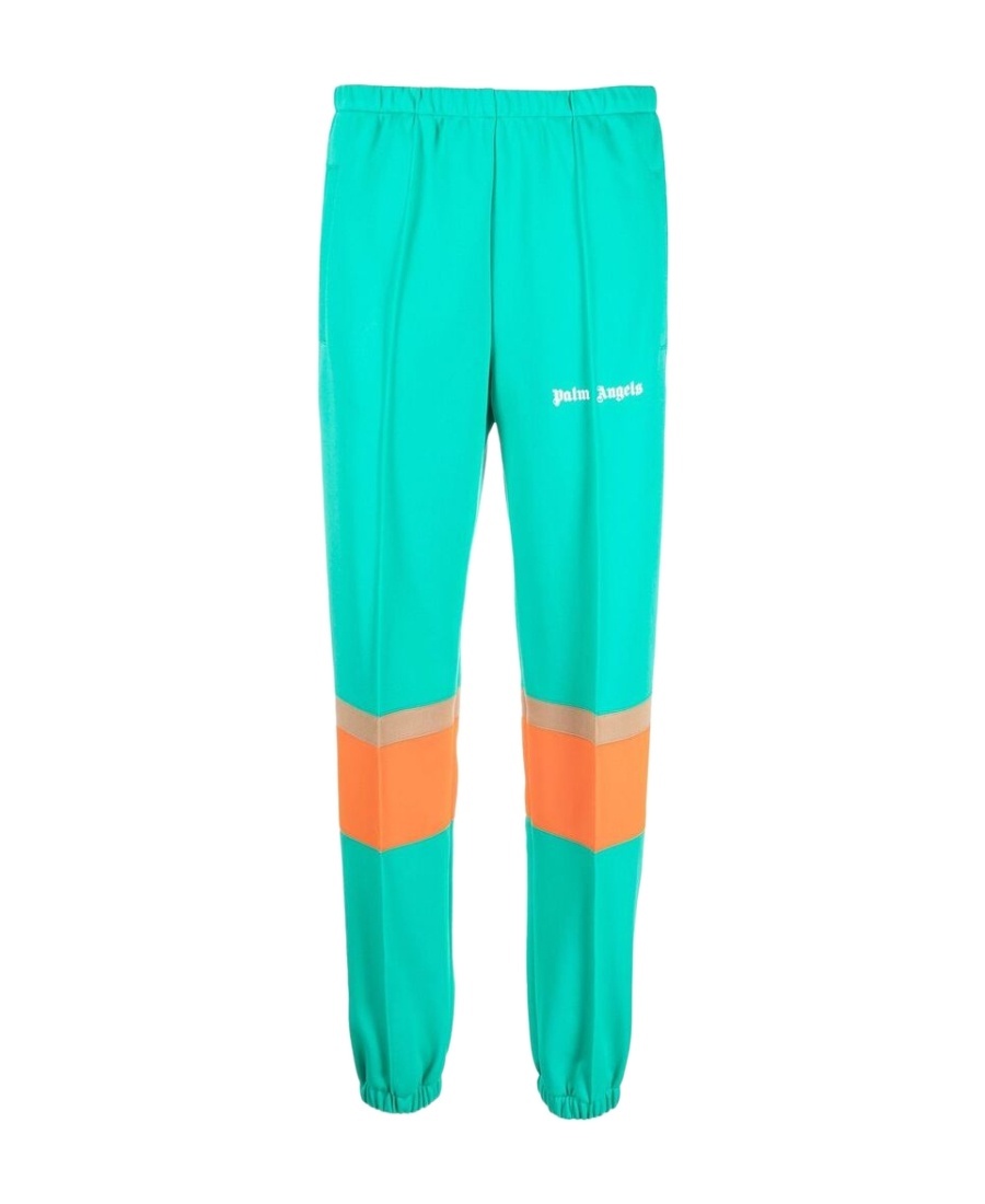 Palm Angels Green & Orange Track Lounge Pants In Blue