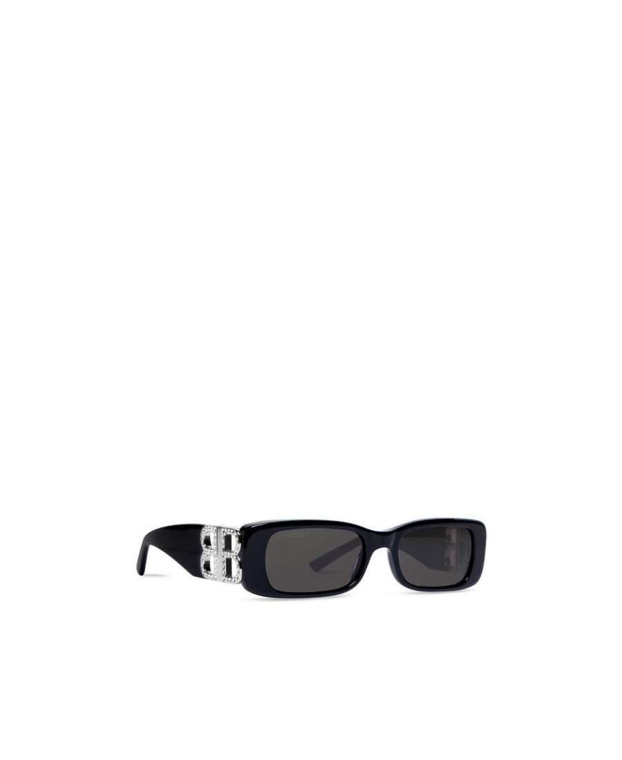 Balenciaga Grey Rectangular Ladies Sunglasses Bb0096s 001 51 In Black
