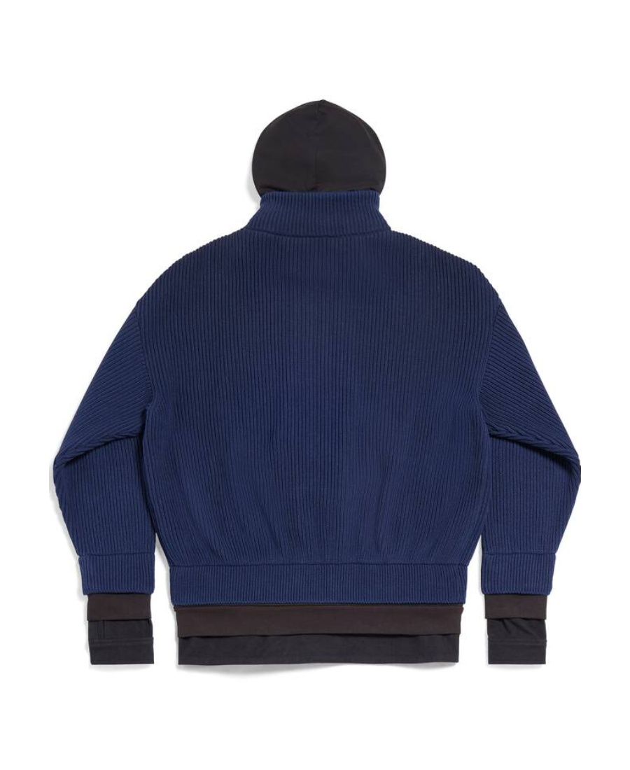 Balenciaga Unity Sports Icon Layered Hoodie In Blue