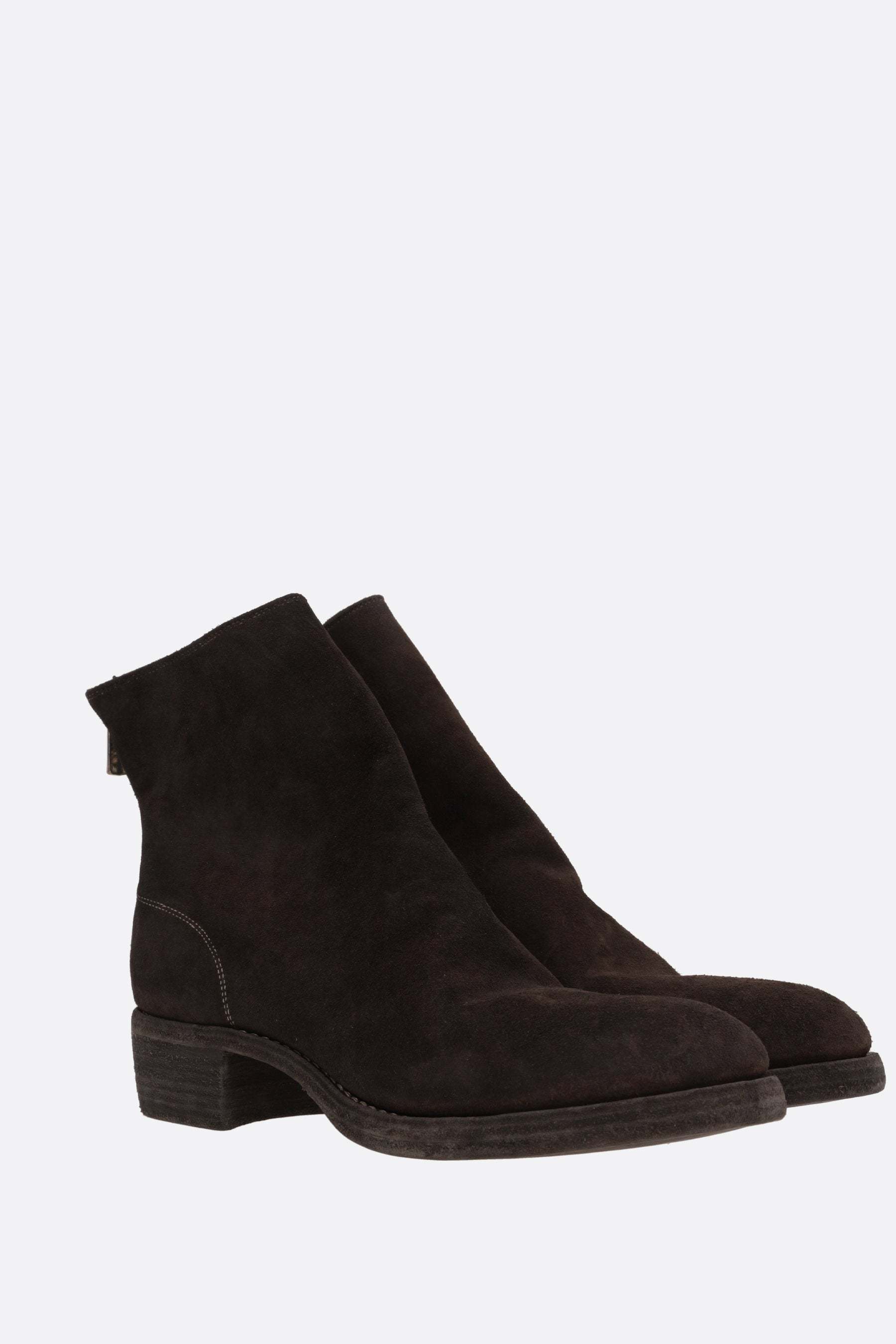 Guidi Round-toed Ankle Boots In Brown