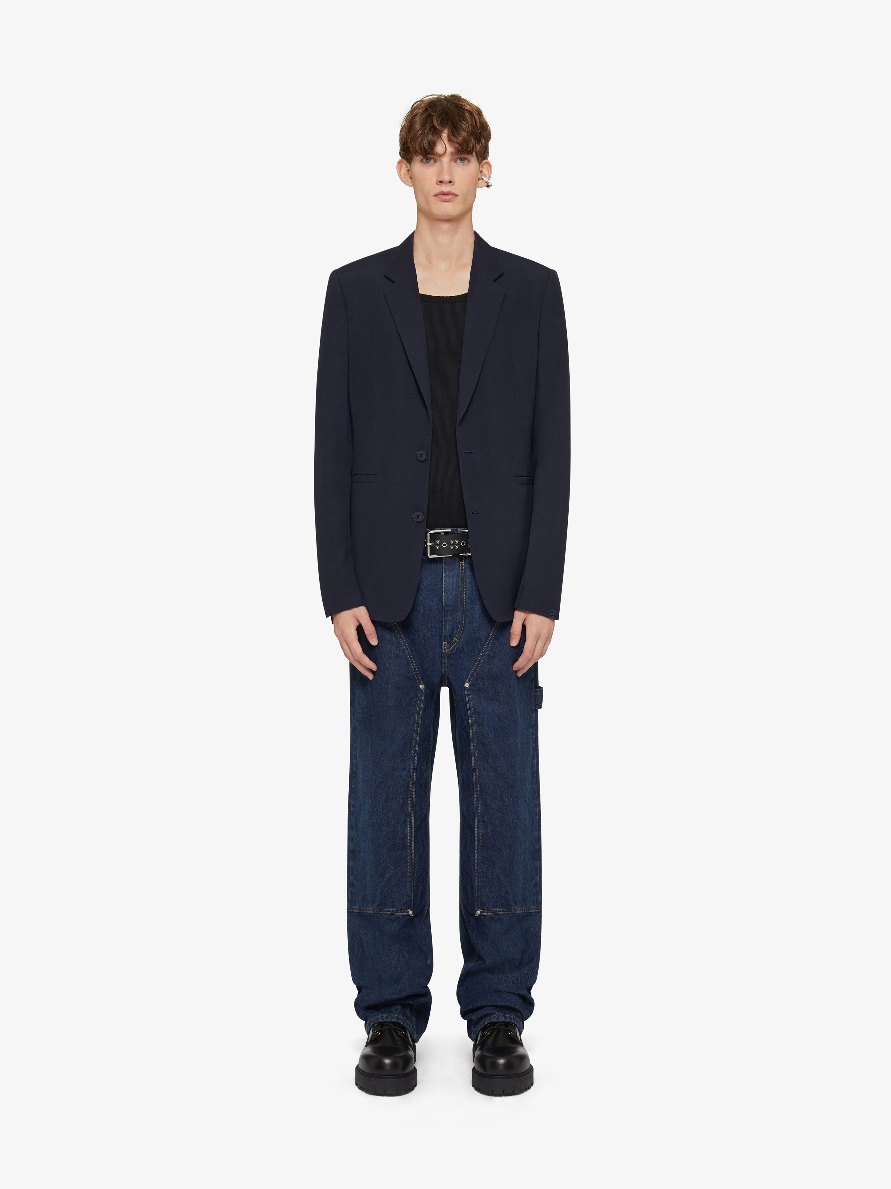 Givenchy Wool Single-breasted Blazer In Blue