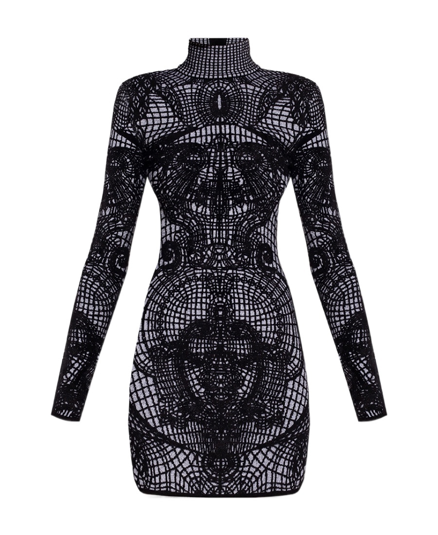 Shop Balmain Short Velvet Dress In Black