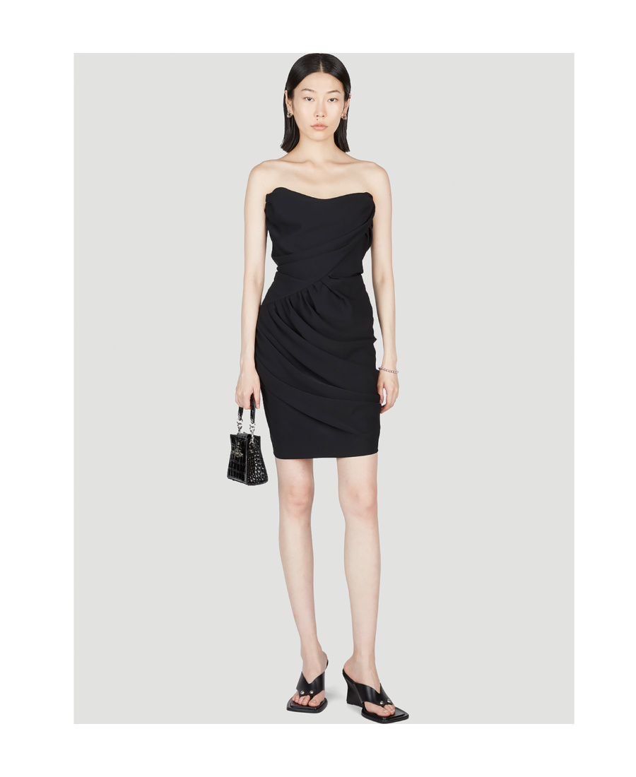Vivienne Westwood Gathered-detailed Strapless Mini Dress In Black