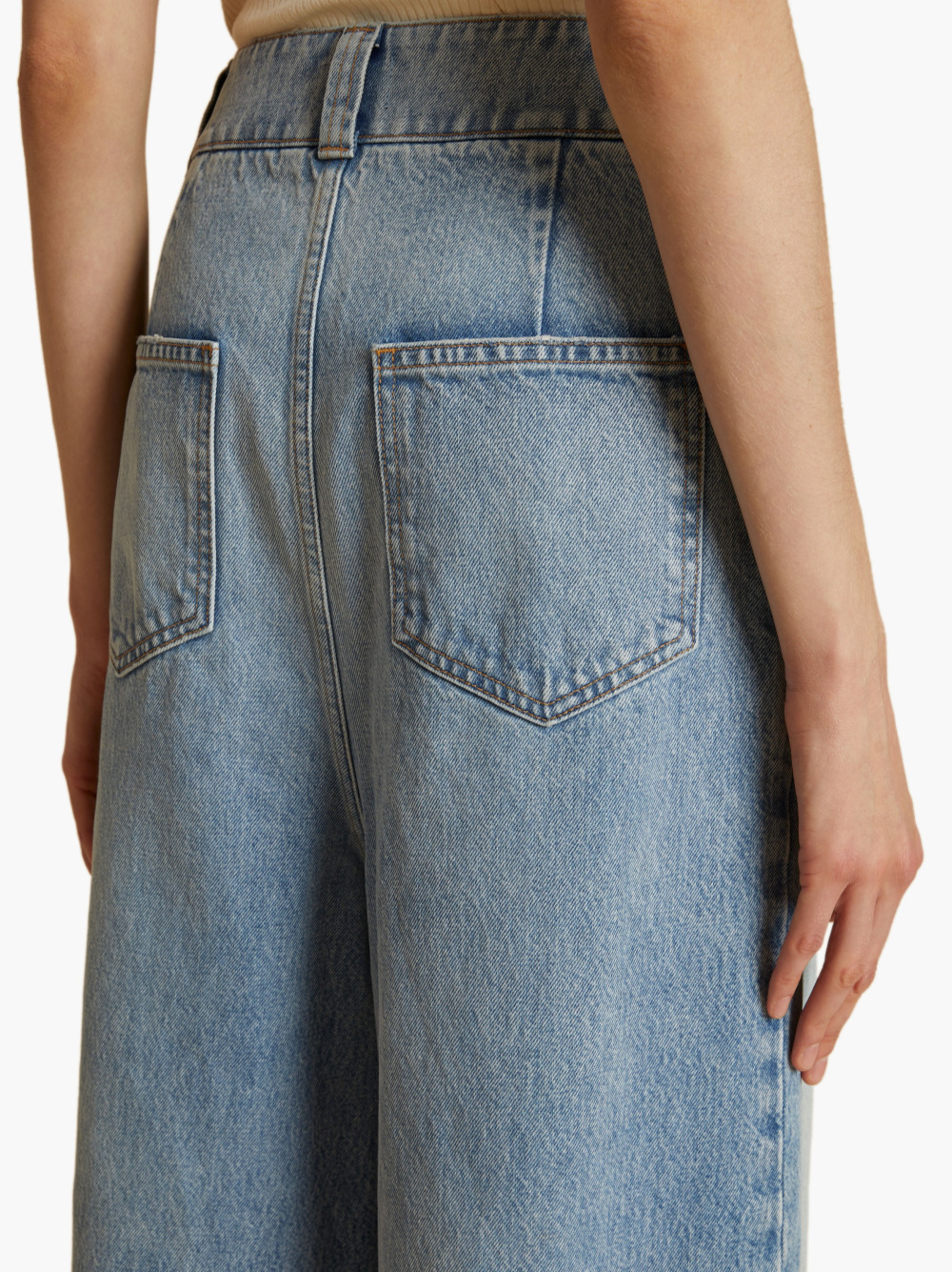 Shop Khaite Isla High-rise Wide-leg Jeans In Blue