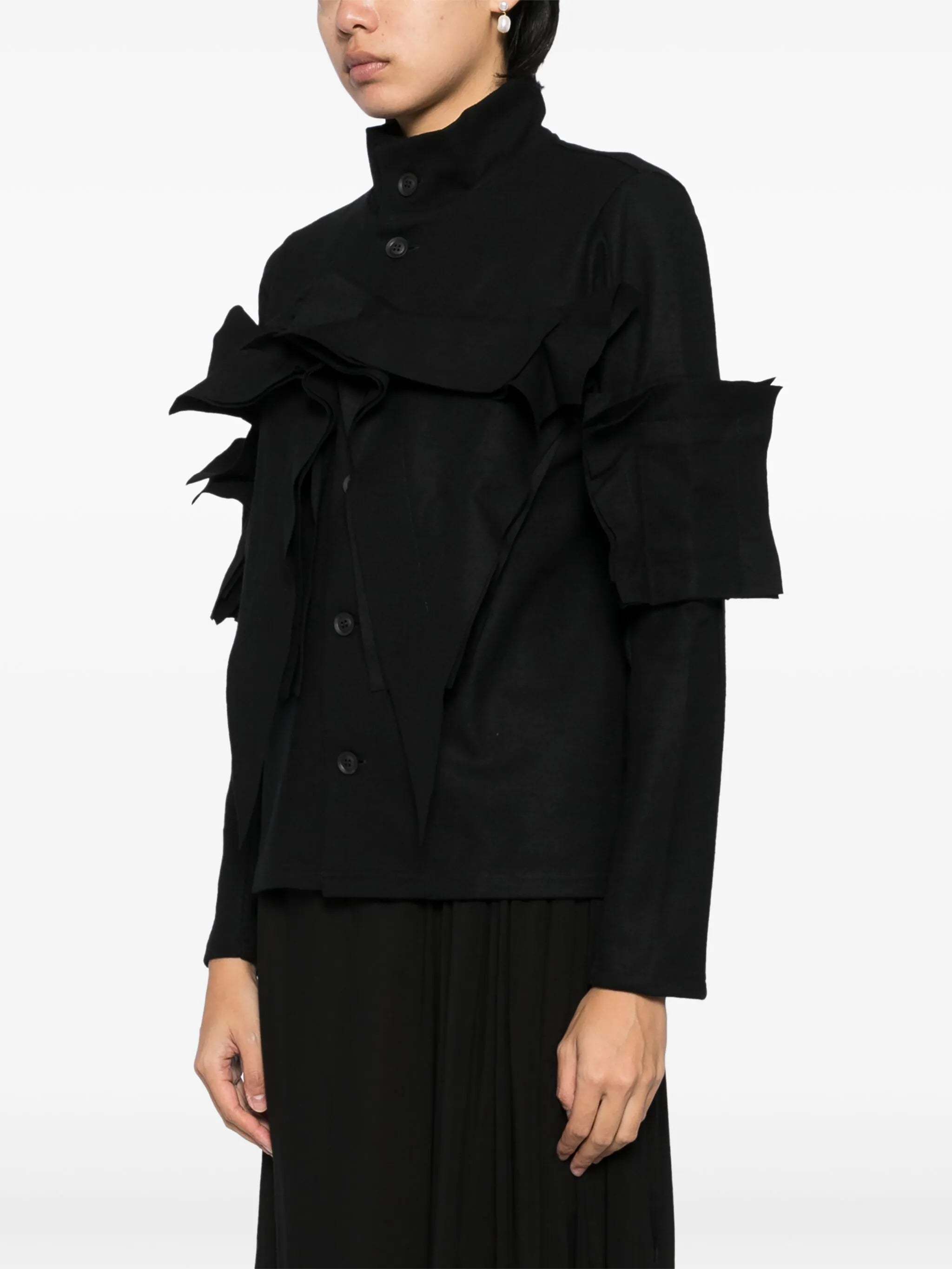 Yohji Yamamoto Three-dimensional Pattern Shirt In Black