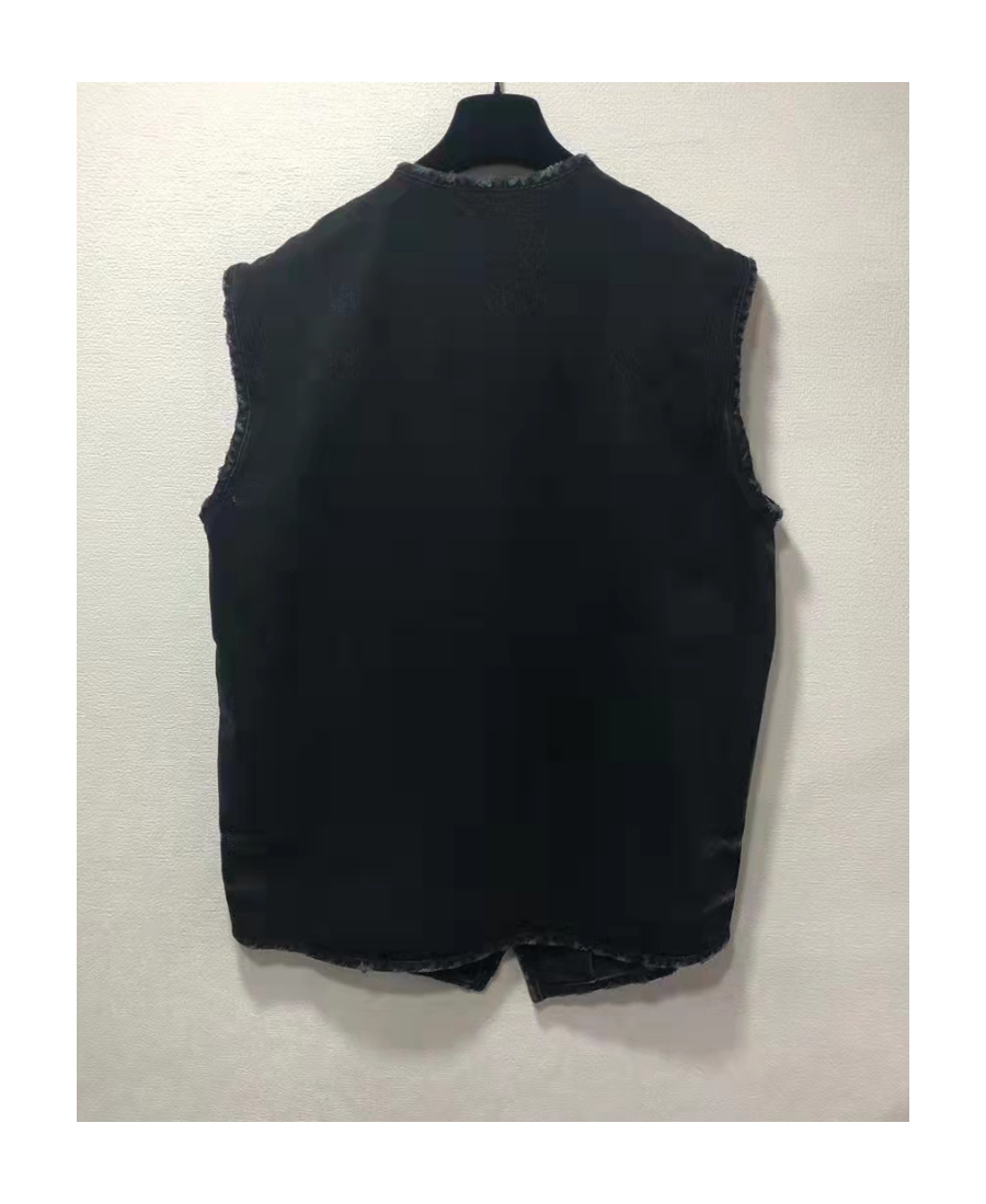 Shop We11 Done Jeans Sleeveless Vest In Black