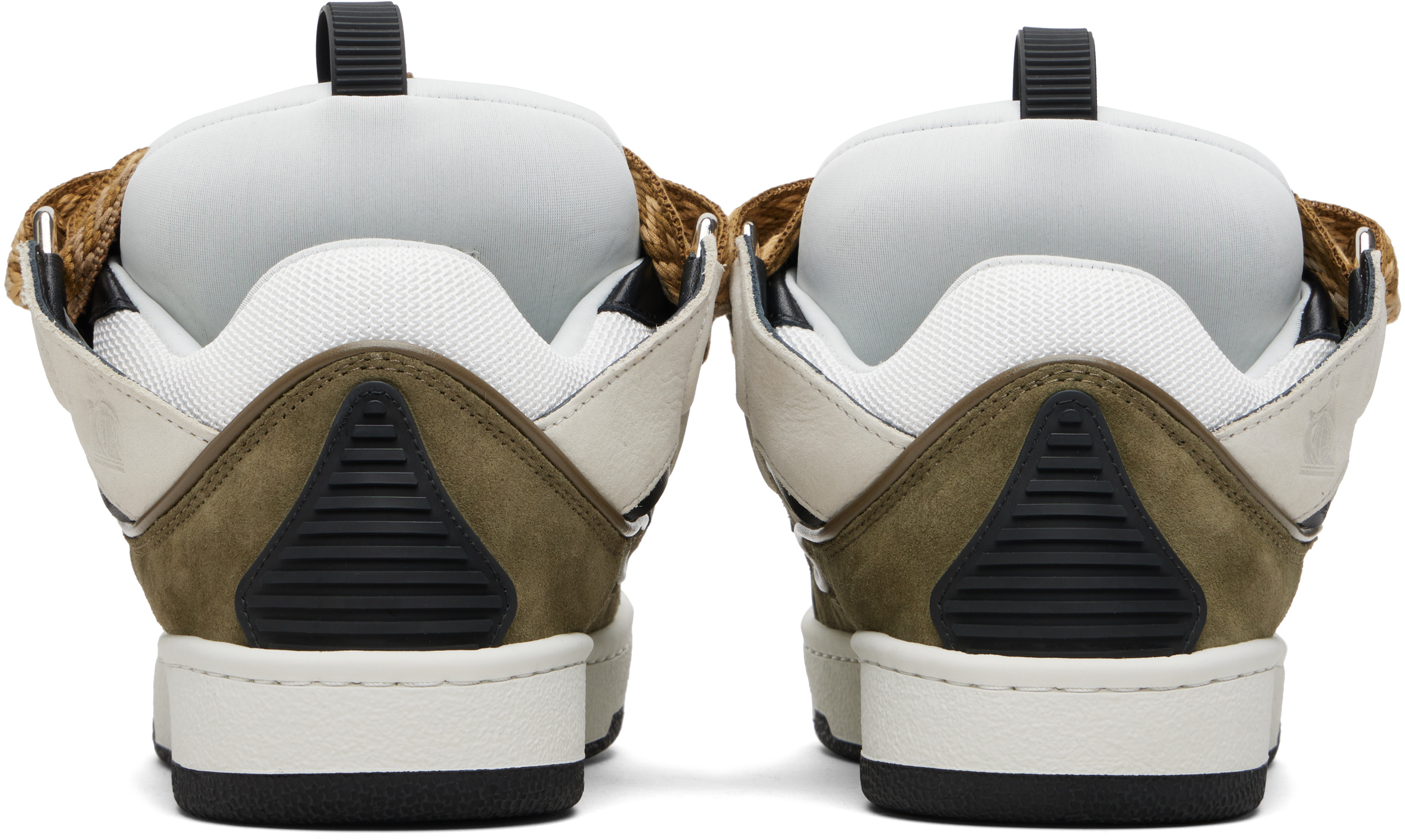 Lanvin Curb Leather Sneakers In White