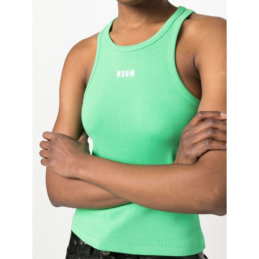MSGM LOGO-PRINT ROUND NECK VEST